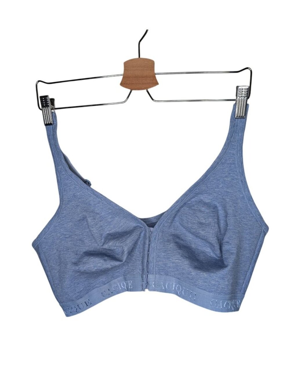 Cacique by Lane Bryant Light Blue Front Close Wire-Free Bra 44DD